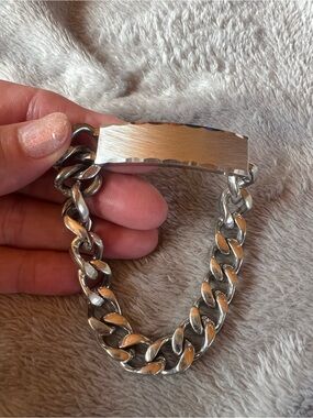 Speidel USA Vintage Silver Tone Chain ID Bracelet, very good condition